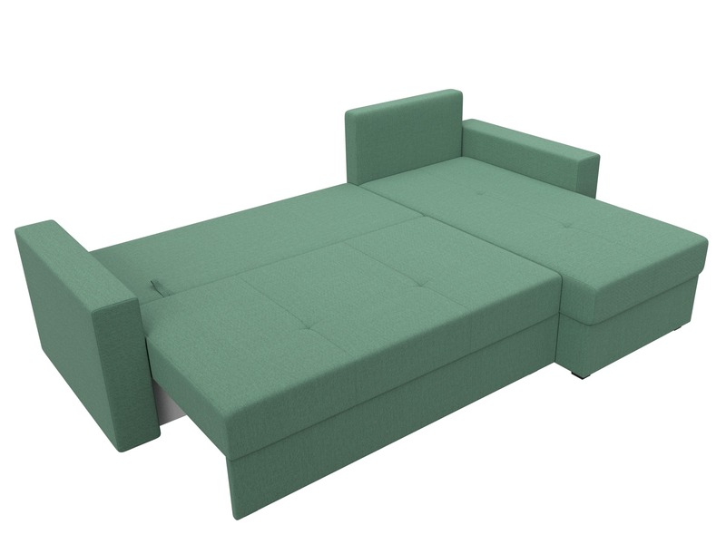 Диван угловой Верона Лайт правый угол, Рогожка, Амур 11 зеленый