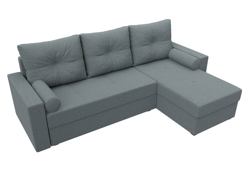 Диван угловой Верона Лайт правый угол, Рогожка, Амур 07 серый