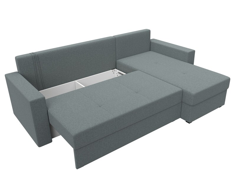 Диван угловой Верона Лайт правый угол, Рогожка, Амур 07 серый