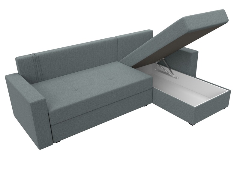 Диван угловой Верона Лайт правый угол, Рогожка, Амур 07 серый