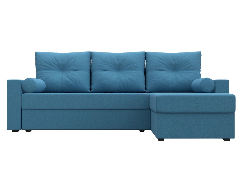 Диван угловой Верона Лайт правый угол, Рогожка, Амур 10 голубой