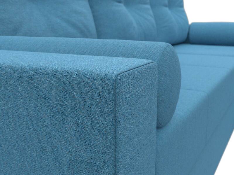 Диван угловой Верона Лайт правый угол, Рогожка, Амур 10 голубой