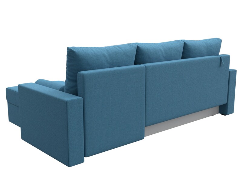 Диван угловой Верона Лайт правый угол, Рогожка, Амур 10 голубой