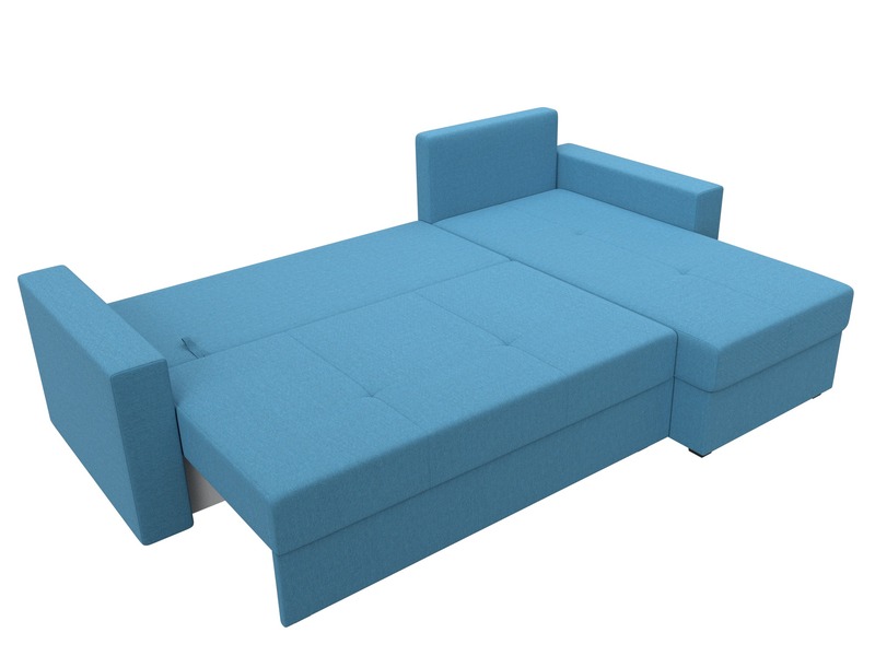 Диван угловой Верона Лайт правый угол, Рогожка, Амур 10 голубой