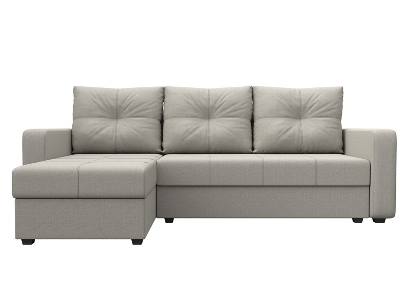 Диван угловой Ливерпуль Лайт левый угол, Рогожка, Амур 02 бежевый