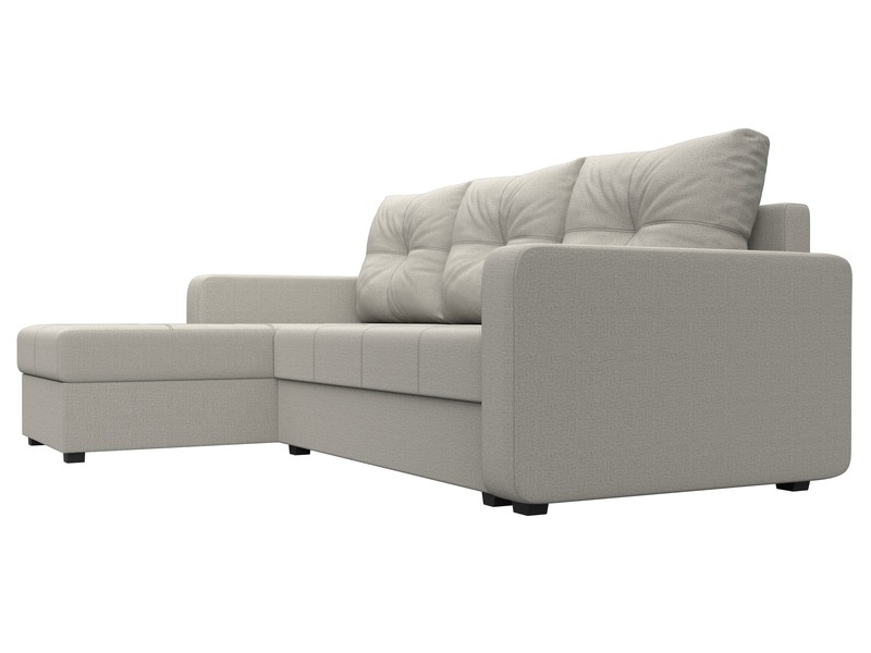 Диван угловой Ливерпуль Лайт левый угол, Рогожка, Амур 02 бежевый