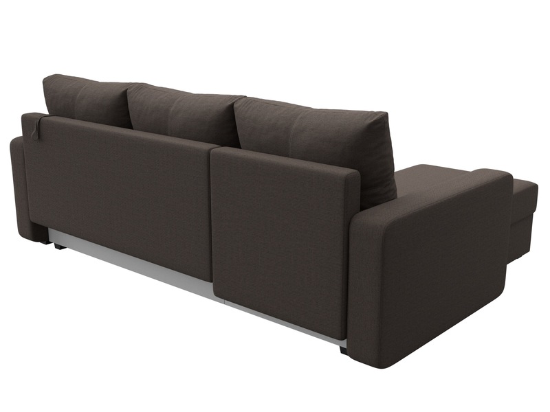 Диван угловой Ливерпуль Лайт левый угол, Рогожка, Амур 05 коричневый