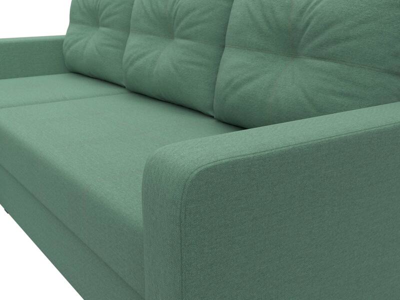 Диван угловой Ливерпуль Лайт левый угол, Рогожка, Амур 11 зеленый