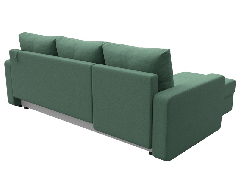 Диван угловой Ливерпуль Лайт левый угол, Рогожка, Амур 11 зеленый