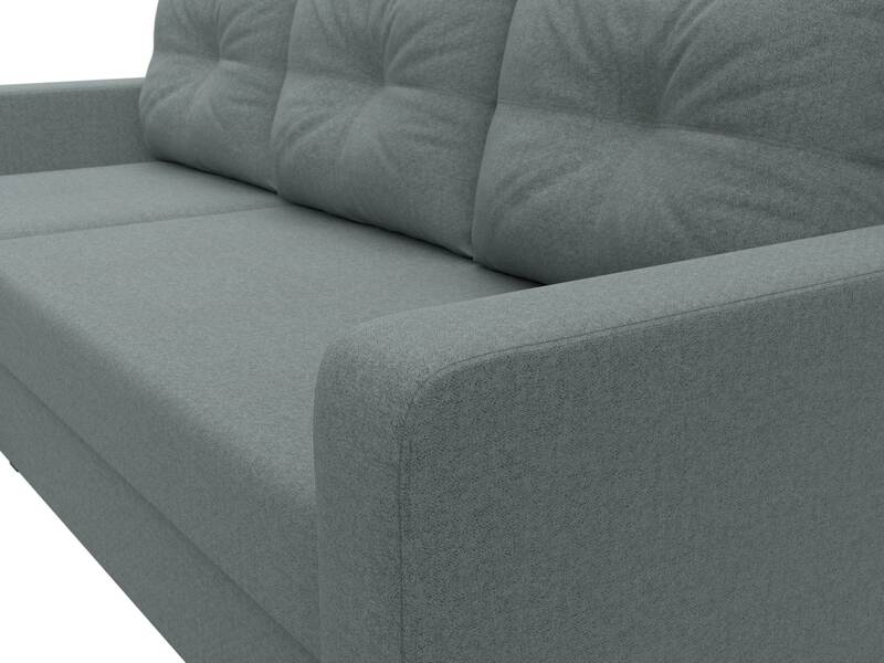 Диван угловой Ливерпуль Лайт левый угол, Рогожка, Амур 07 серый