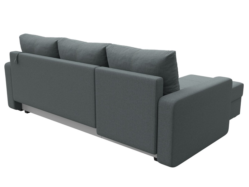 Диван угловой Ливерпуль Лайт левый угол, Рогожка, Амур 07 серый