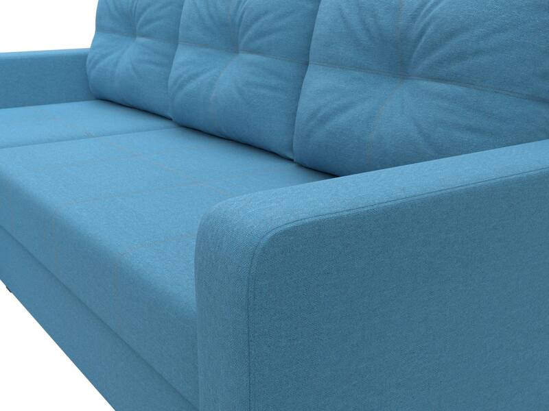 Диван угловой Ливерпуль Лайт левый угол, Рогожка, Амур 10 голубой