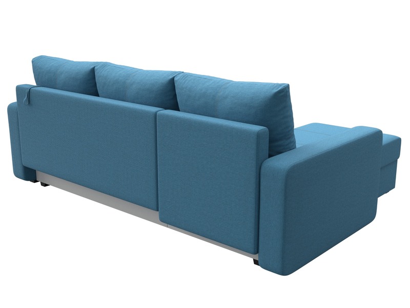 Диван угловой Ливерпуль Лайт левый угол, Рогожка, Амур 10 голубой