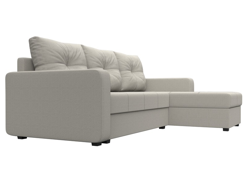 Диван угловой Ливерпуль Лайт правый угол, Рогожка, Амур 02 бежевый