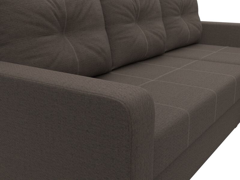 Диван угловой Ливерпуль Лайт правый угол, Рогожка, Амур 05 коричневый