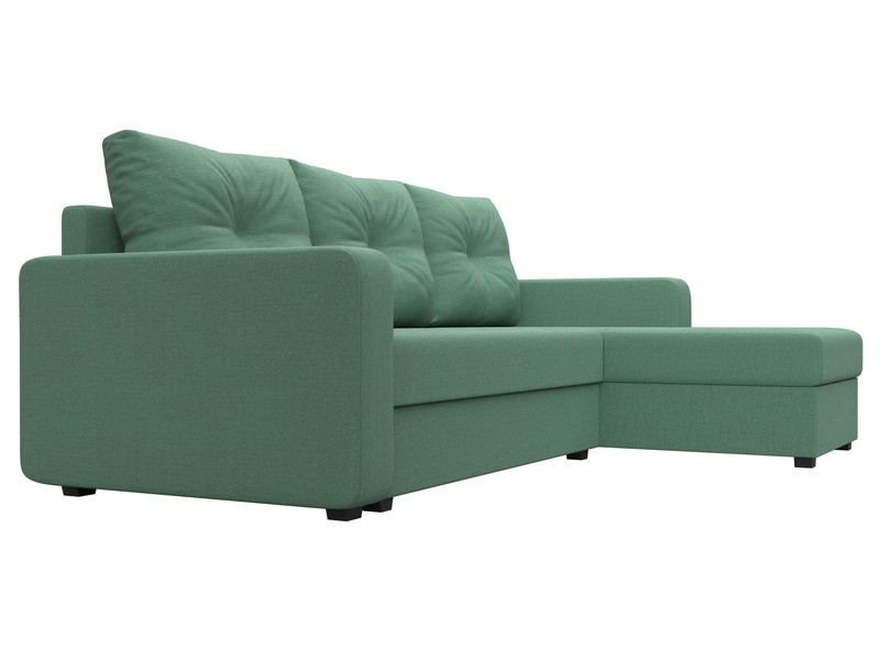 Диван угловой Ливерпуль Лайт правый угол, Рогожка, Амур 11 зеленый