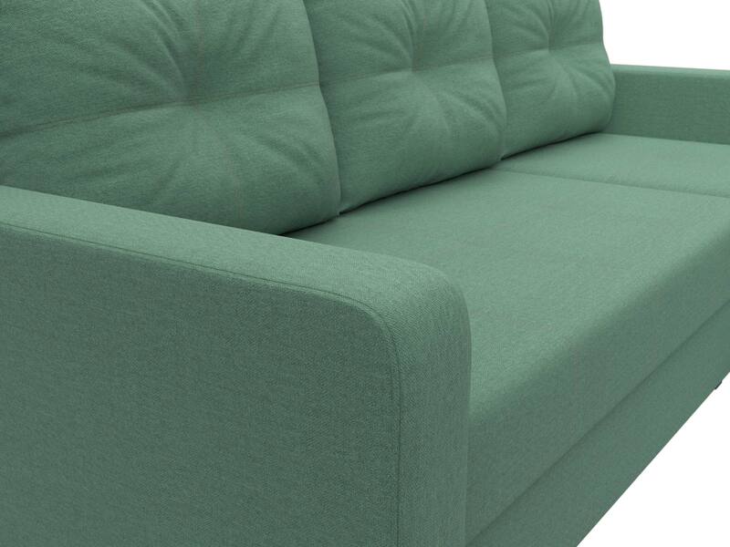 Диван угловой Ливерпуль Лайт правый угол, Рогожка, Амур 11 зеленый