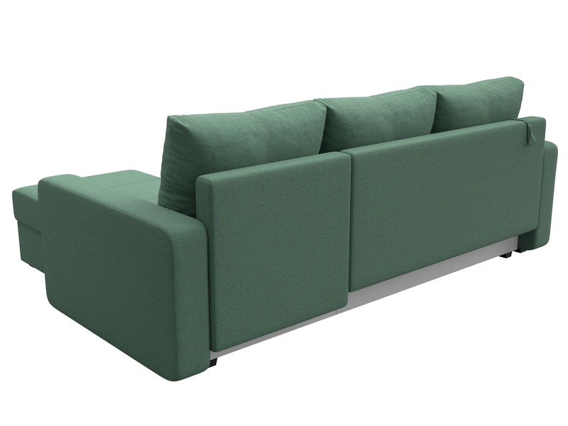 Диван угловой Ливерпуль Лайт правый угол, Рогожка, Амур 11 зеленый