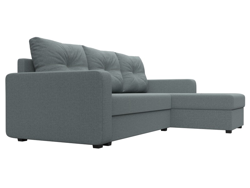 Диван угловой Ливерпуль Лайт правый угол, Рогожка, Амур 07 серый