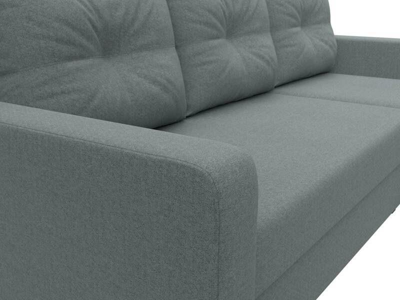 Диван угловой Ливерпуль Лайт правый угол, Рогожка, Амур 07 серый