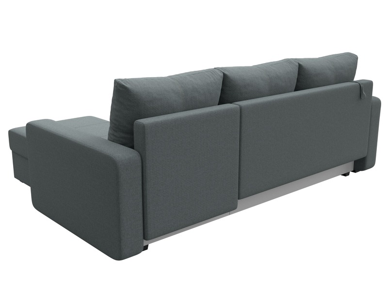 Диван угловой Ливерпуль Лайт правый угол, Рогожка, Амур 07 серый