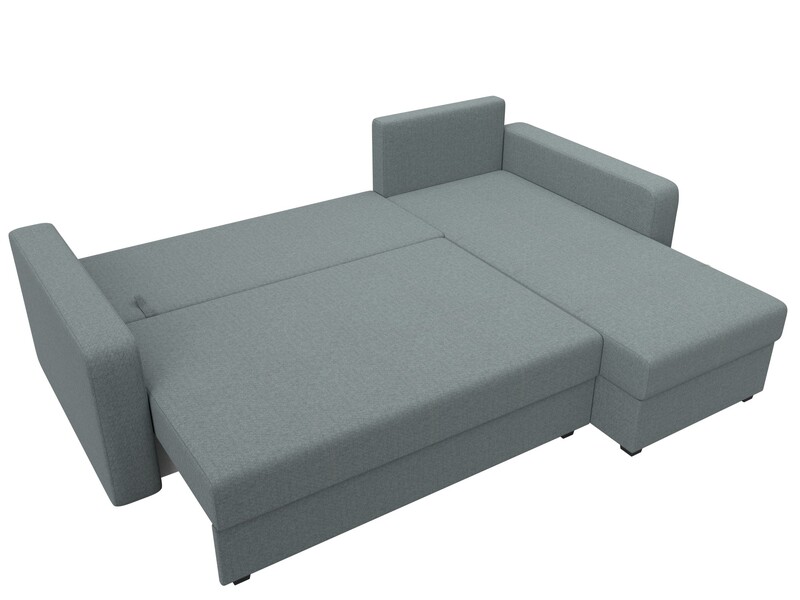 Диван угловой Ливерпуль Лайт правый угол, Рогожка, Амур 07 серый