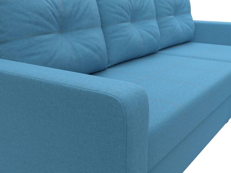 Диван угловой Ливерпуль Лайт правый угол, Рогожка, Амур 10 голубой