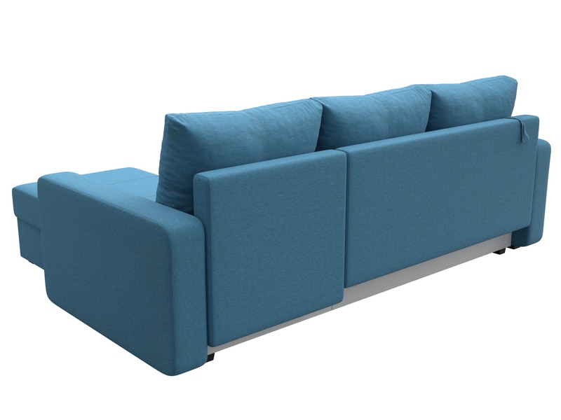 Диван угловой Ливерпуль Лайт правый угол, Рогожка, Амур 10 голубой