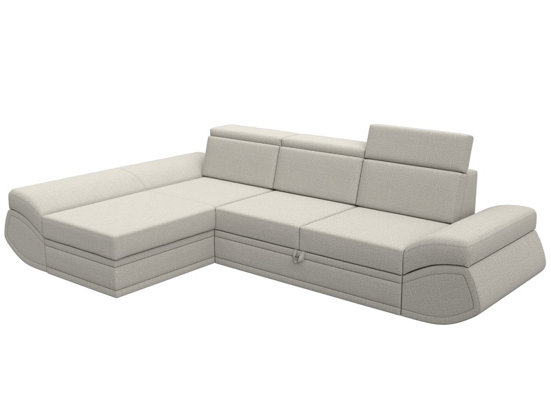 Диван угловой Лига-032 левый угол, Рогожка, Амур 02 бежевый