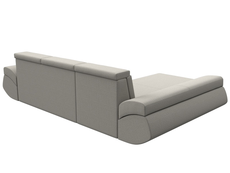 Диван угловой Лига-032 левый угол, Рогожка, Амур 02 бежевый