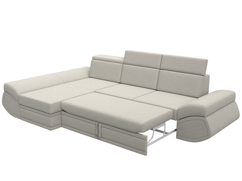 Диван угловой Лига-032 левый угол, Рогожка, Амур 02 бежевый