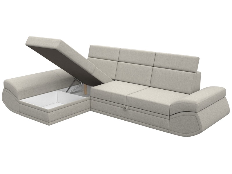 Диван угловой Лига-032 левый угол, Рогожка, Амур 02 бежевый