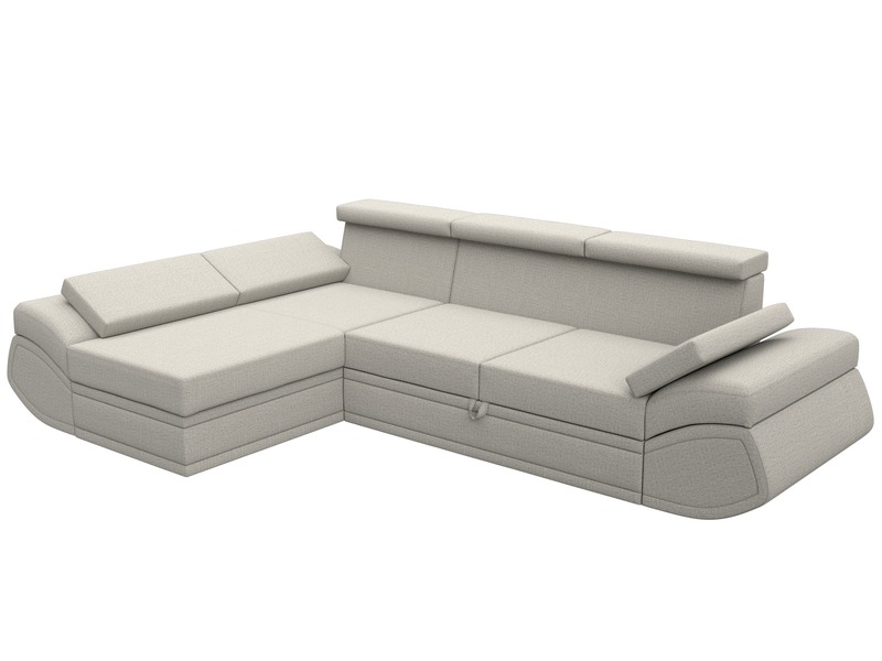 Диван угловой Лига-032 левый угол, Рогожка, Амур 02 бежевый