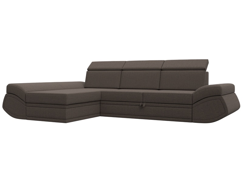 Диван угловой Лига-032 левый угол, Рогожка, Амур 05 коричневый