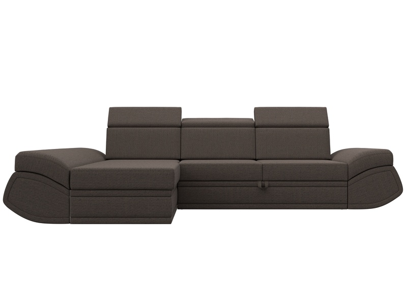 Диван угловой Лига-032 левый угол, Рогожка, Амур 05 коричневый