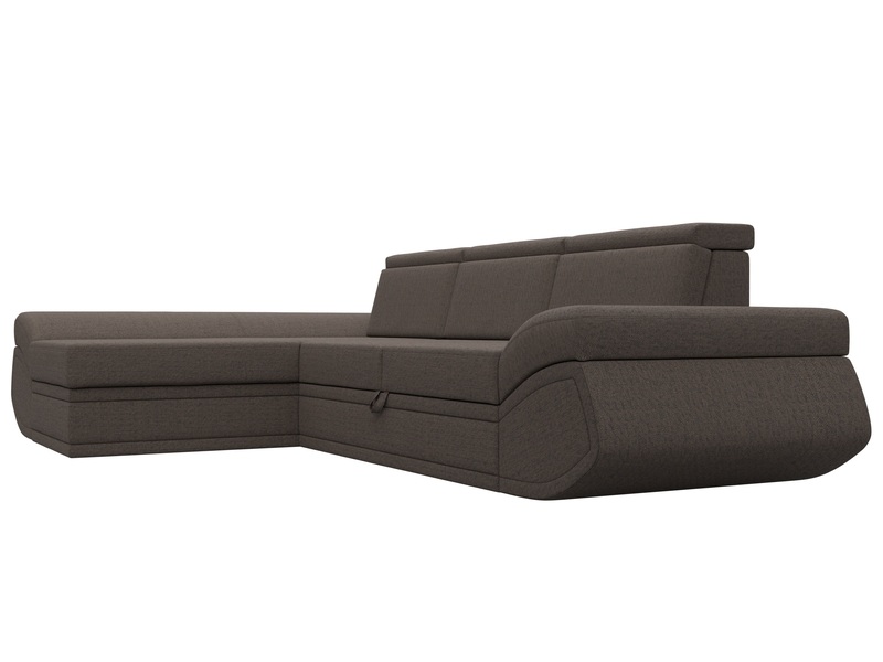 Диван угловой Лига-032 левый угол, Рогожка, Амур 05 коричневый