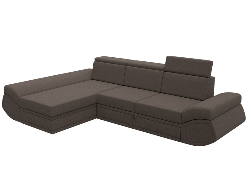 Диван угловой Лига-032 левый угол, Рогожка, Амур 05 коричневый