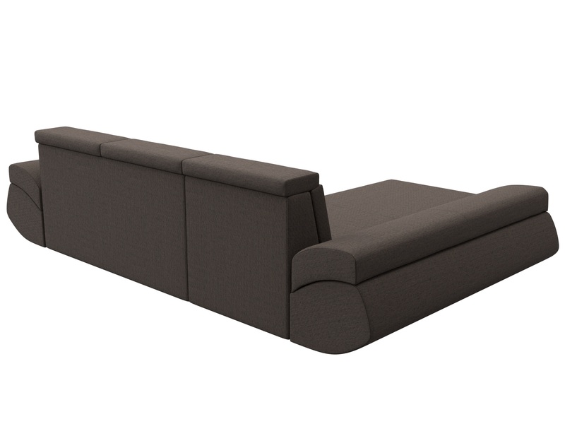 Диван угловой Лига-032 левый угол, Рогожка, Амур 05 коричневый