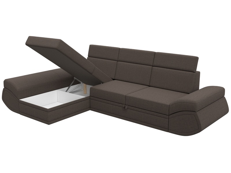 Диван угловой Лига-032 левый угол, Рогожка, Амур 05 коричневый