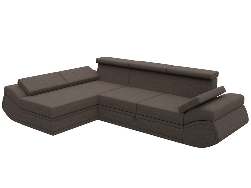Диван угловой Лига-032 левый угол, Рогожка, Амур 05 коричневый