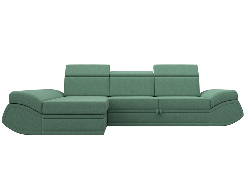 Диван угловой Лига-032 левый угол, Рогожка, Амур 11 зеленый