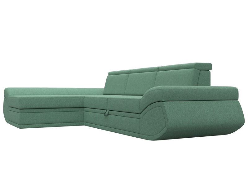 Диван угловой Лига-032 левый угол, Рогожка, Амур 11 зеленый