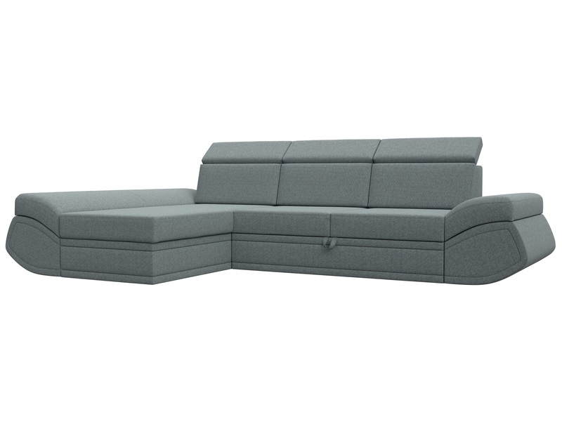 Диван угловой Лига-032 левый угол, Рогожка, Амур 07 серый