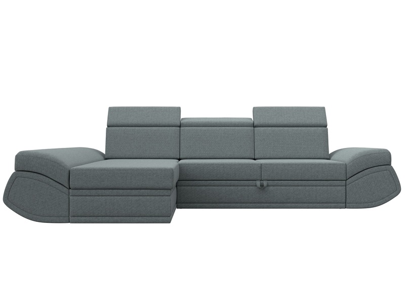 Диван угловой Лига-032 левый угол, Рогожка, Амур 07 серый