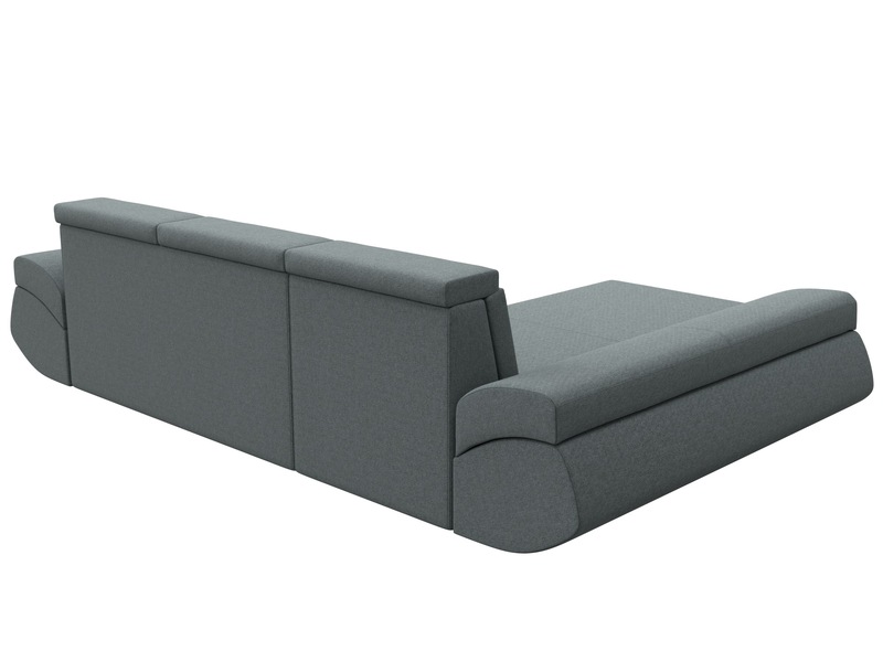 Диван угловой Лига-032 левый угол, Рогожка, Амур 07 серый