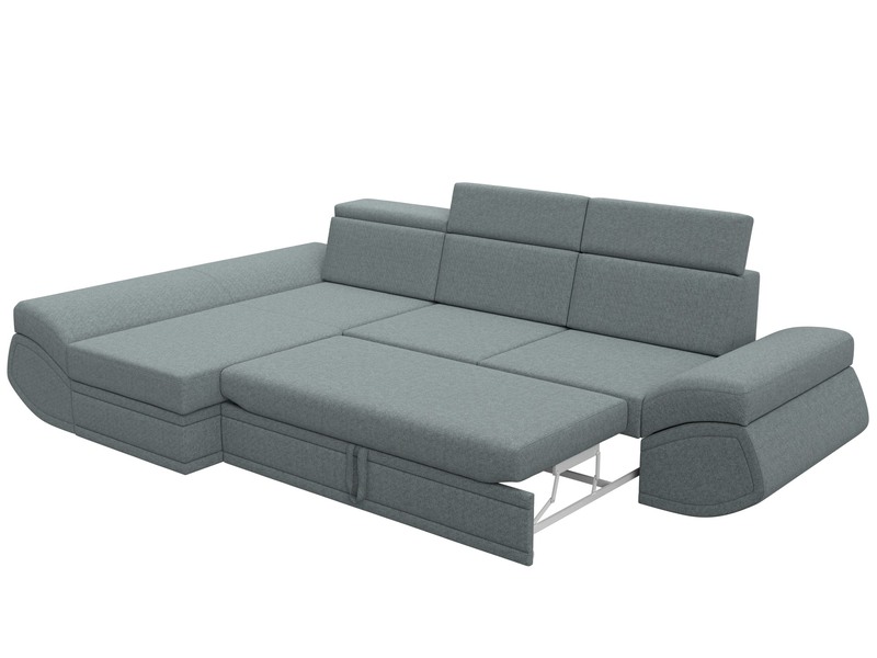 Диван угловой Лига-032 левый угол, Рогожка, Амур 07 серый