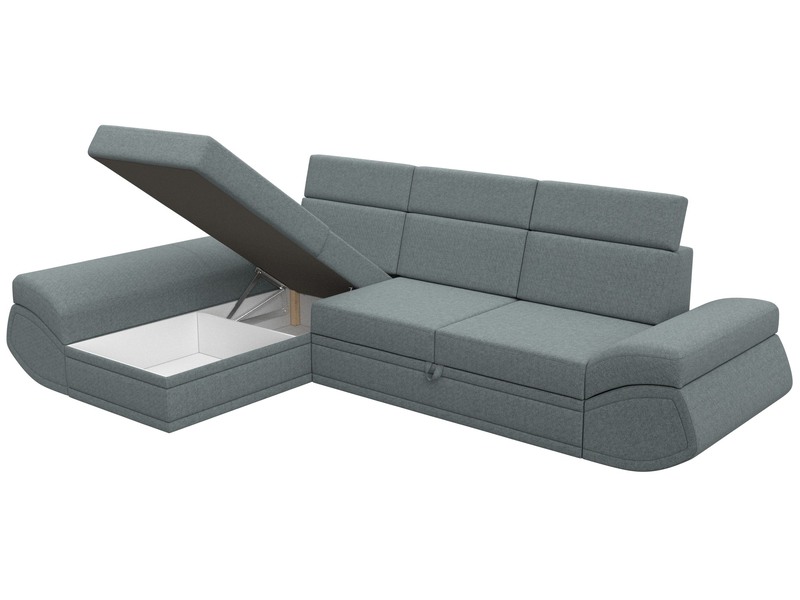 Диван угловой Лига-032 левый угол, Рогожка, Амур 07 серый