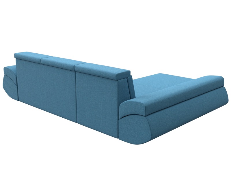 Диван угловой Лига-032 левый угол, Рогожка, Амур 10 голубой