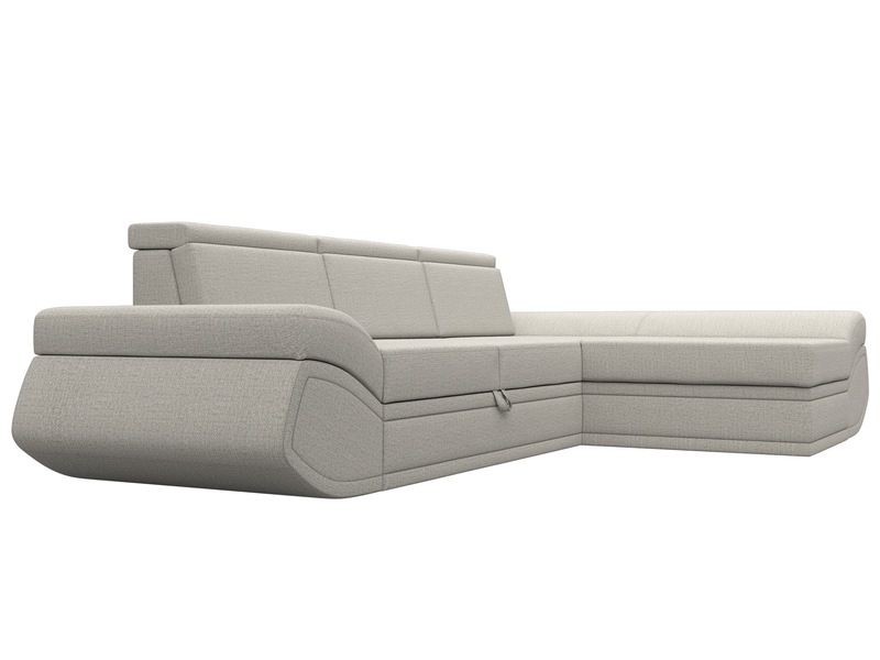 Диван угловой Лига-032 правый угол, Рогожка, Амур 02 бежевый