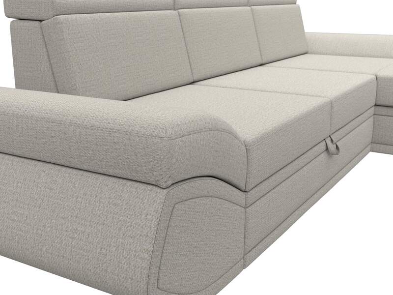 Диван угловой Лига-032 правый угол, Рогожка, Амур 02 бежевый